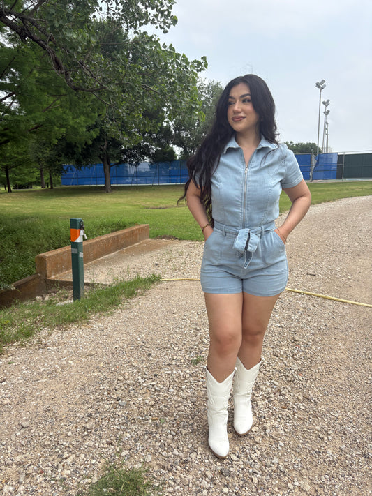 Denim Romper